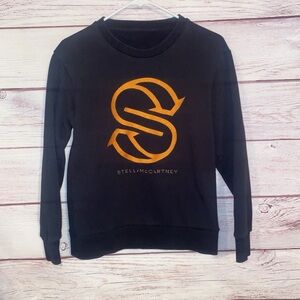Stella McCartney Womens S Wave Logo Sweatshirt Small Black Orange Italy